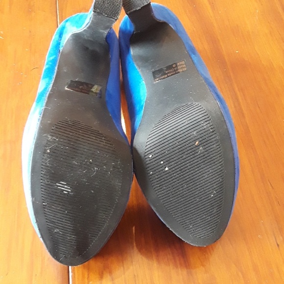 Blue micro suede high heels - Picture 3 of 3